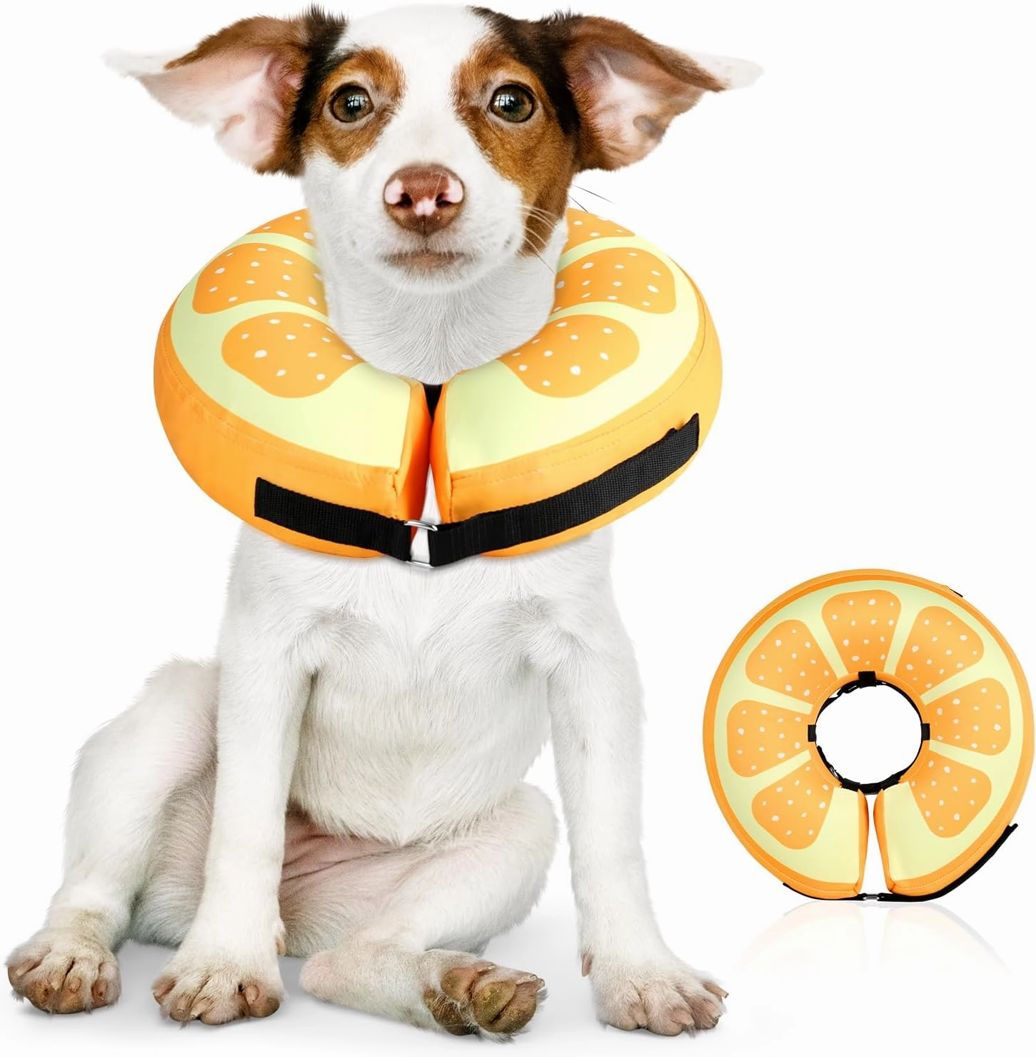 Sivomens Dog Cone, Protective Inflatable Dog Collar for Medium Dogs, Comfortable Dog Recovery Cones After Surgery, Washable Dog Donut Collar Prevents Licking Wounds & No Blocking Vision, M(9"-12")