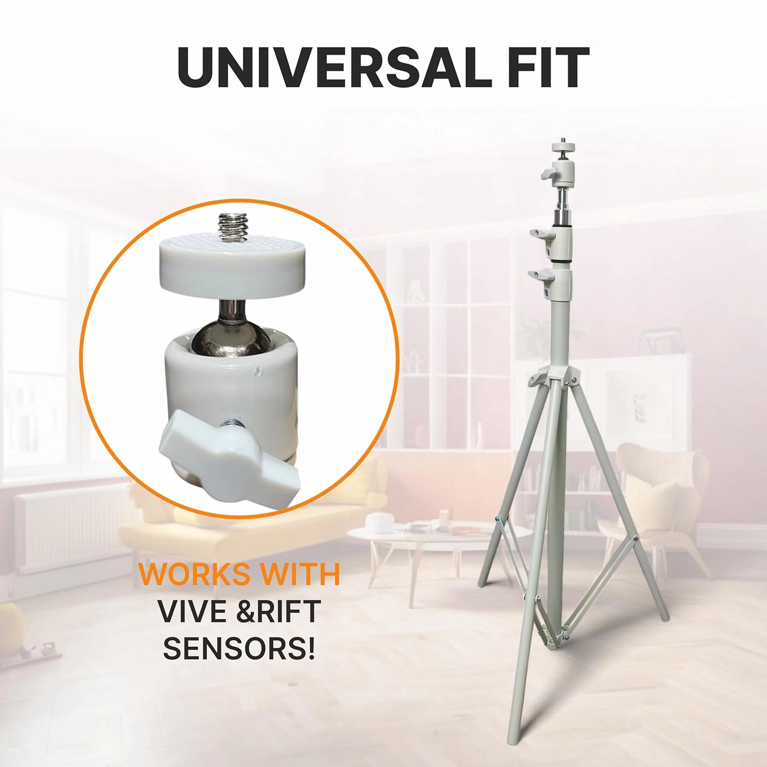 Skywin VR Tripod Stand, White HTC Vive Base Station Compatible Sensor Stand and Base Station Mount for Vive Sensors or Oculus Rift Constellation (2 Stands)