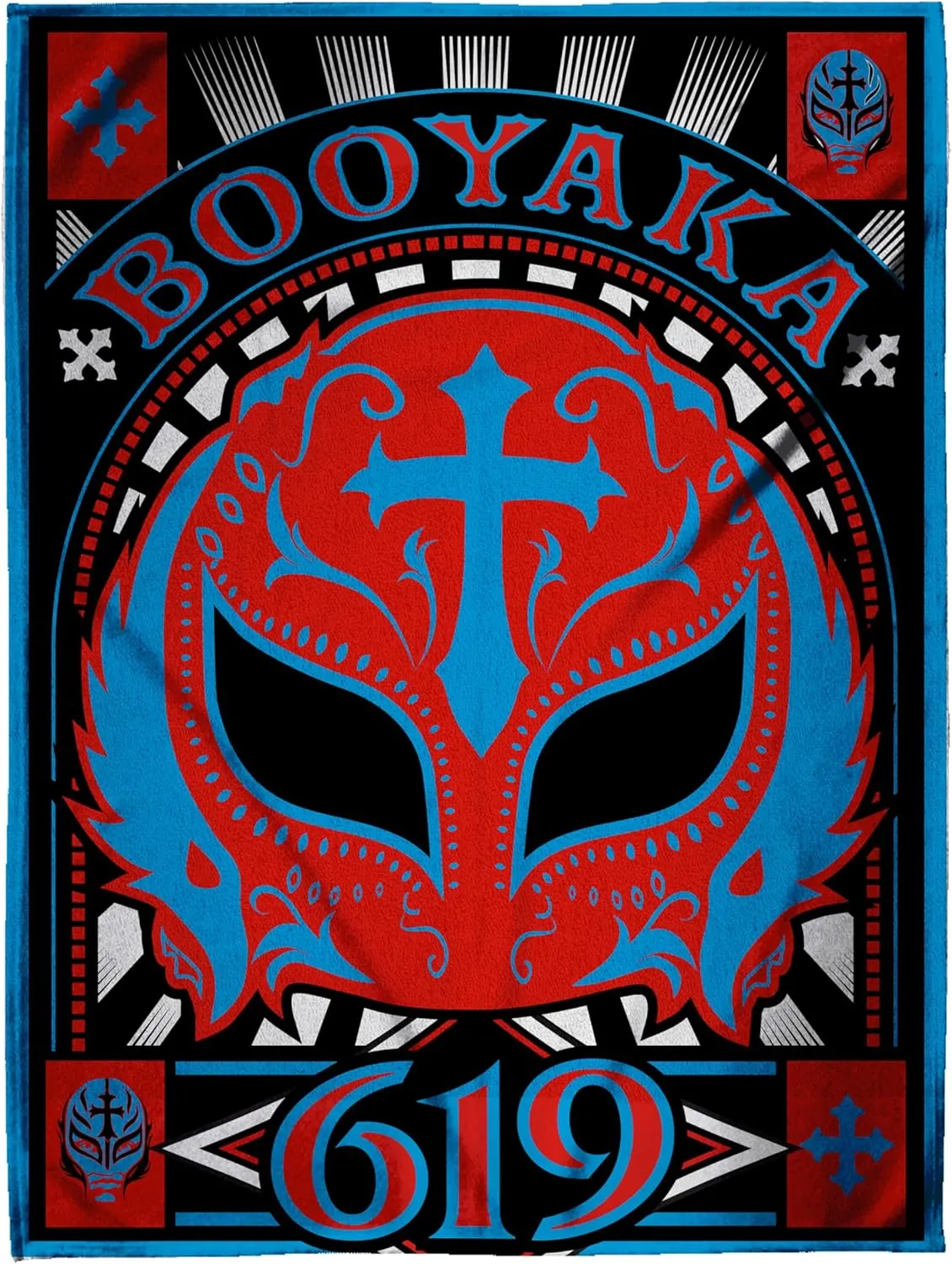 Sleep Squad WWE Rey Mysterio 60 x 80 Raschel Plush Blanket Wrestling Legend Super-Soft Throw