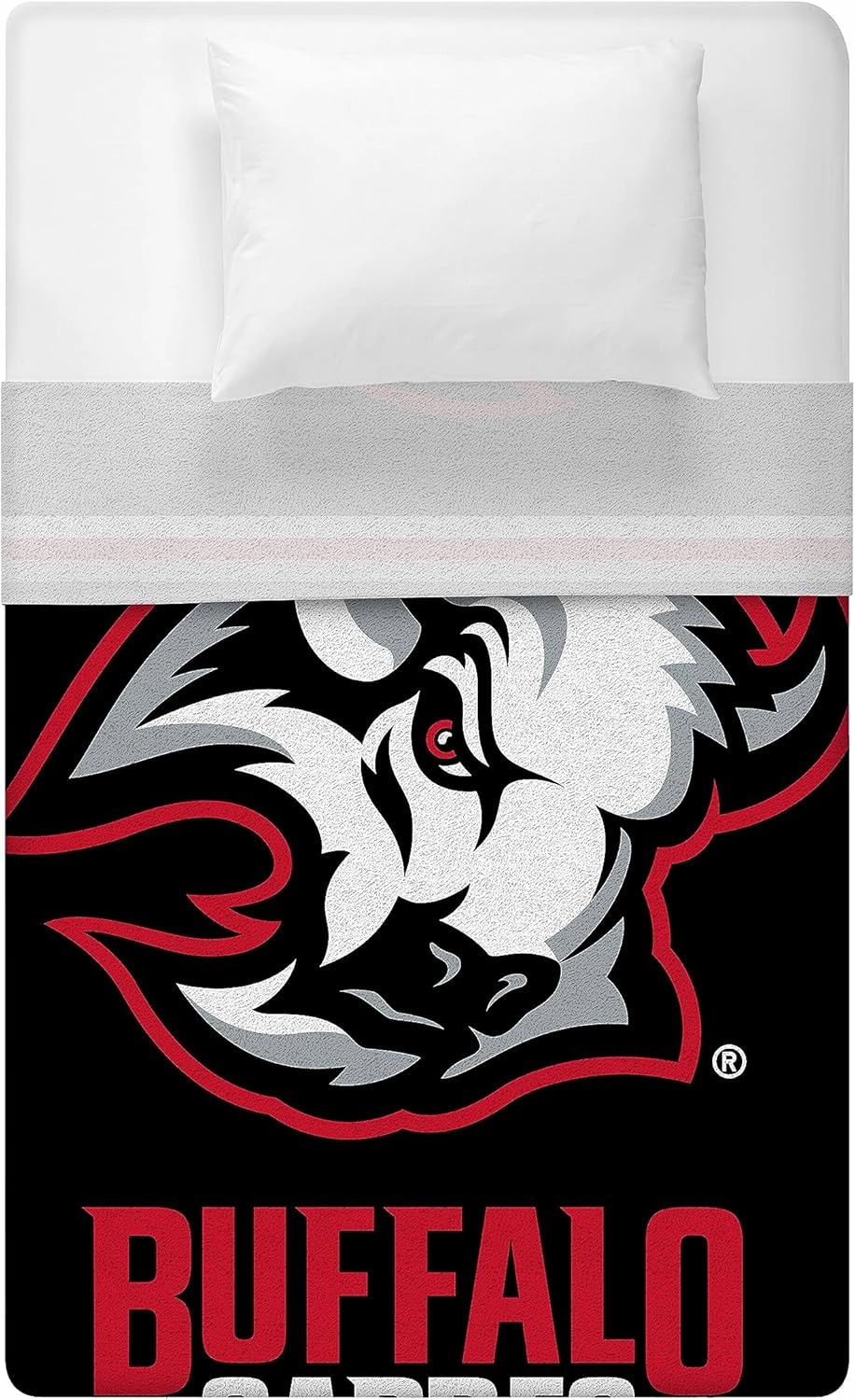 Sleep Squad Buffalo Sabres Goat Head Logo 60 x 80 Raschel Plush Blanket an NHL Super-Soft Throw