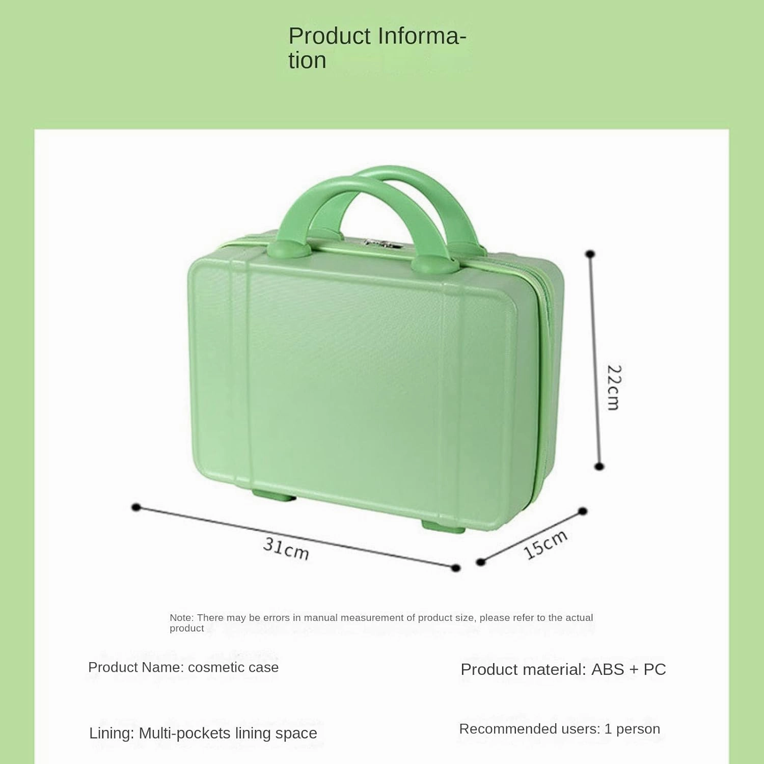 Small fresh suitcase luggage small lightweight retro cosmetic case 14 inch travel case(RED,14 inches)