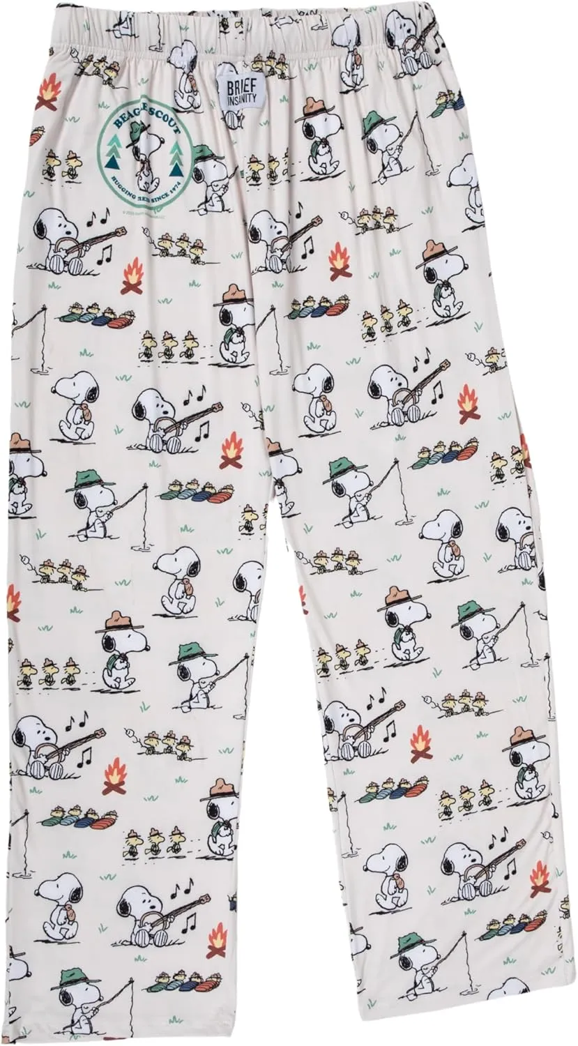 Snoopy Pajama Pants - Comfy Lightweight Unisex Bottoms Ultra Soft Lounge Pants Men Women | Peanuts Novelty Loungewear (S-XXL)