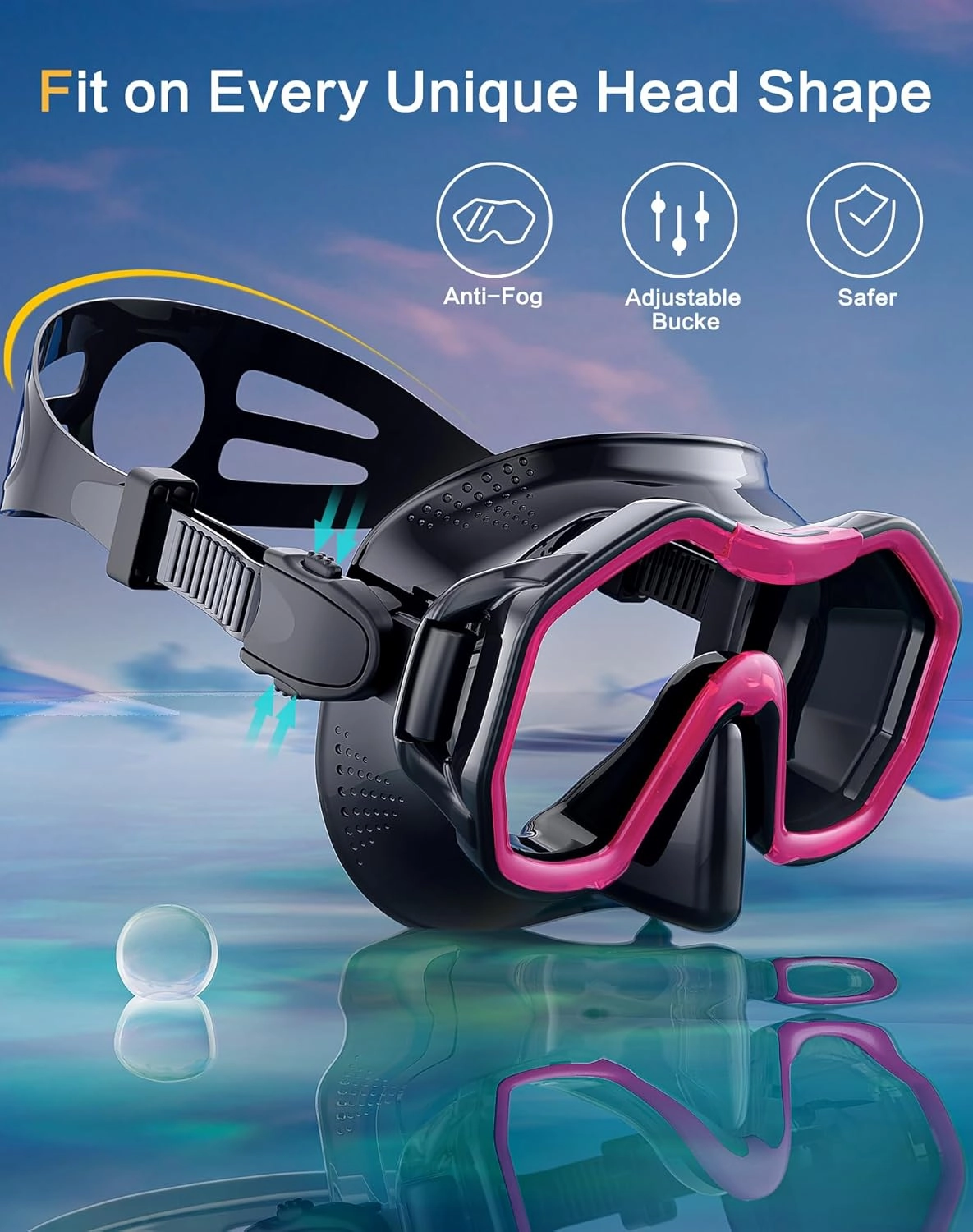 Snorkeling Gear for Adults Kids, Dry-Top Snorkel Set, 180°Panoramic Wide View Diving Mask Breathing Freely Snorkel Mask for Snorkeling Scuba Diving Swimming Travel