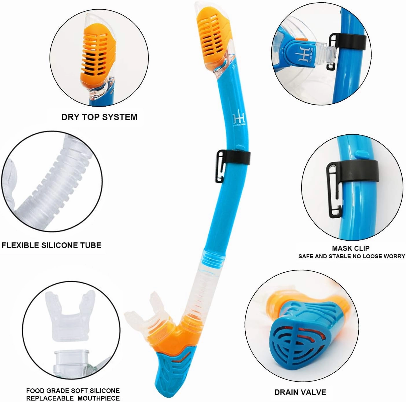 Snorkeling Gear for Kids with Foldable Silicone Full Dry Snorkel, Kids Snorkel Set Anti Leak Youth Junior Snorkeling Package Diving Mask Soft Tube with Mesh Bag Scuba Swimming Goggles