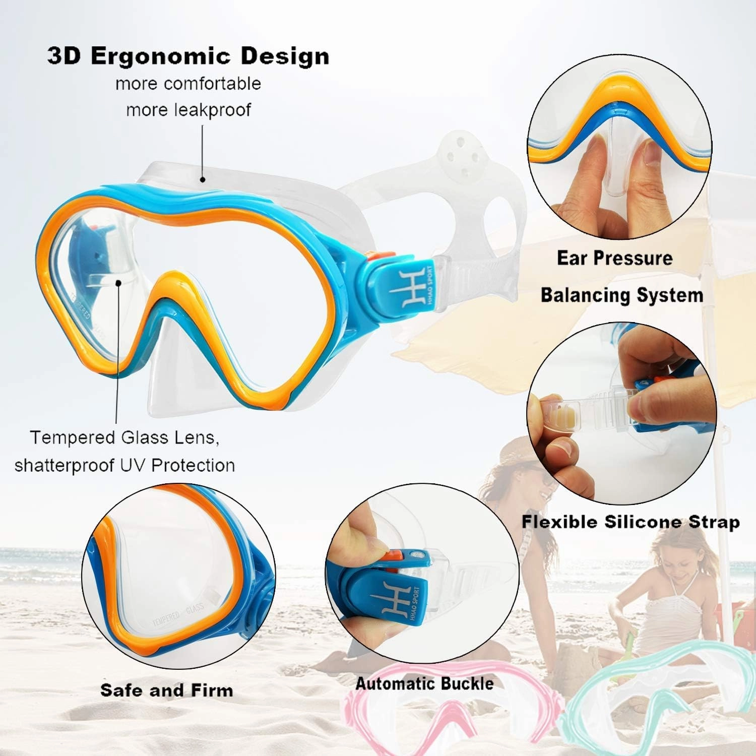Snorkeling Gear for Kids with Foldable Silicone Full Dry Snorkel, Kids Snorkel Set Anti Leak Youth Junior Snorkeling Package Diving Mask Soft Tube with Mesh Bag Scuba Swimming Goggles