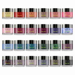 SNS Nails Dip Powder Kit, Gelous Color Dipping Powder Set - Holidazzle Master 24-Piece Set - Long-Lasting Acrylic Nail Color & Polish Lasts 14 Days - Low-Odor & No UV Lamp - 1 Oz
