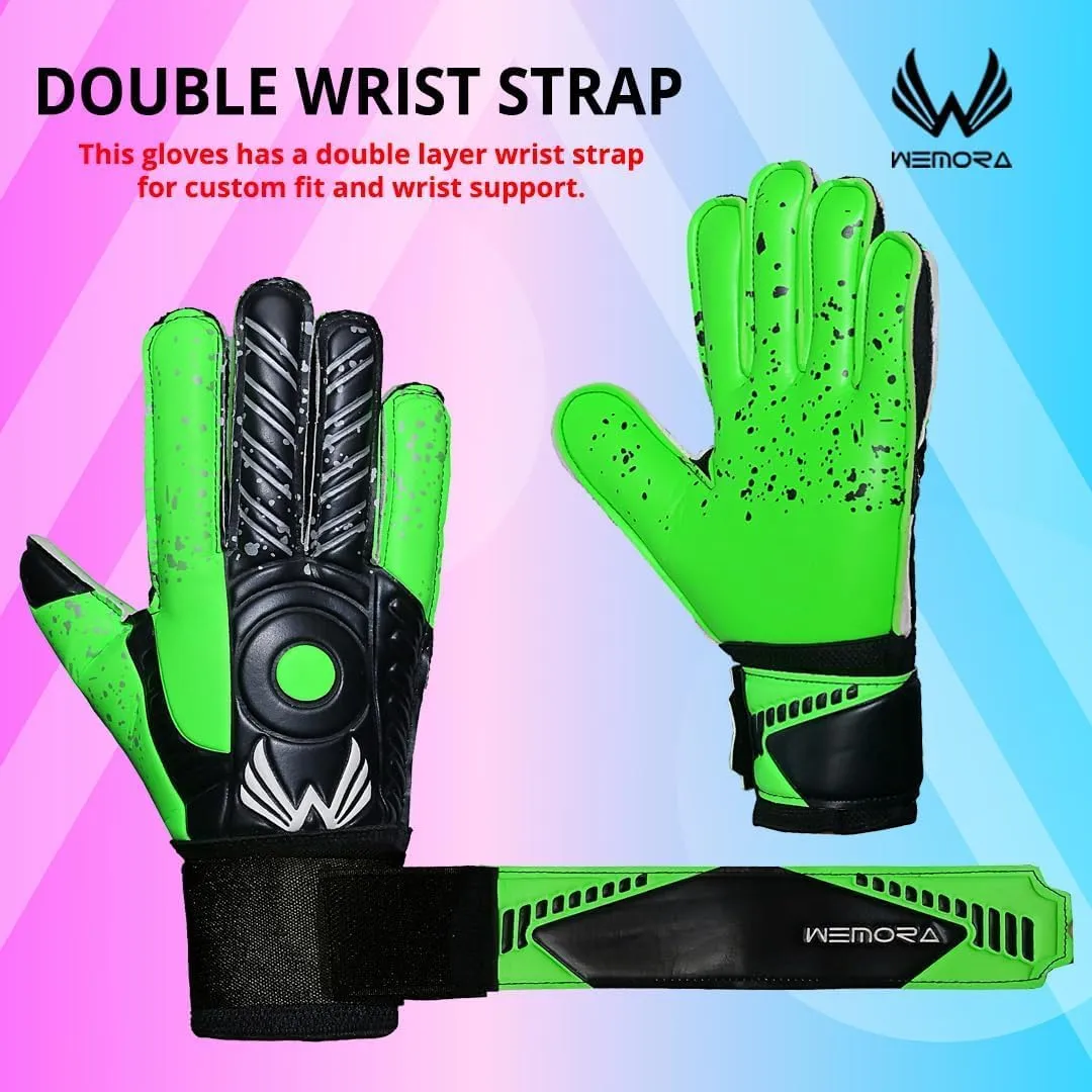 Soccer Goalie Gloves Fingersave for Kids Youth Adults with 7.5MM Strong Grip Palm Flexible Finger Spines Goalkeeper Gloves