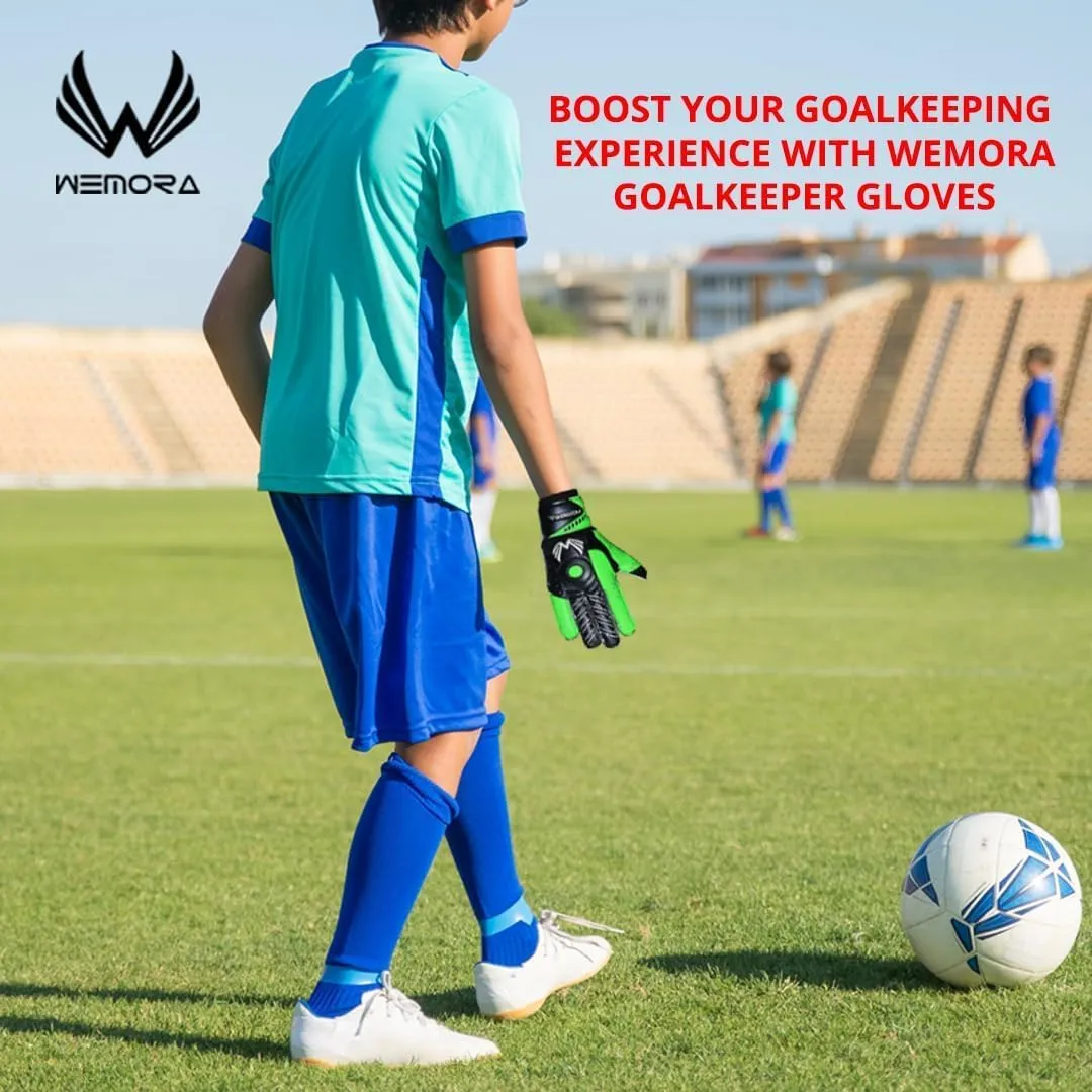 Soccer Goalie Gloves Fingersave for Kids Youth Adults with 7.5MM Strong Grip Palm Flexible Finger Spines Goalkeeper Gloves