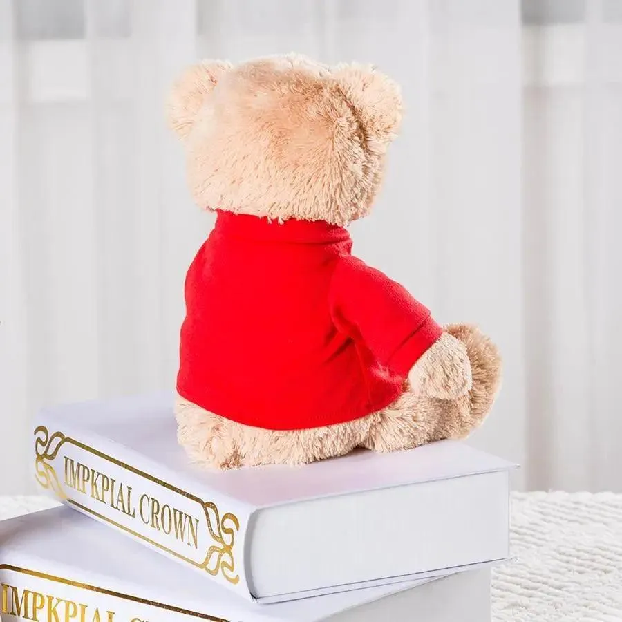 Soft And Cute Teddy Bear Stuffed Animals Plush Toy I Love You Teddy Bear with Removable T-Shirt Gift for Kids, 11"