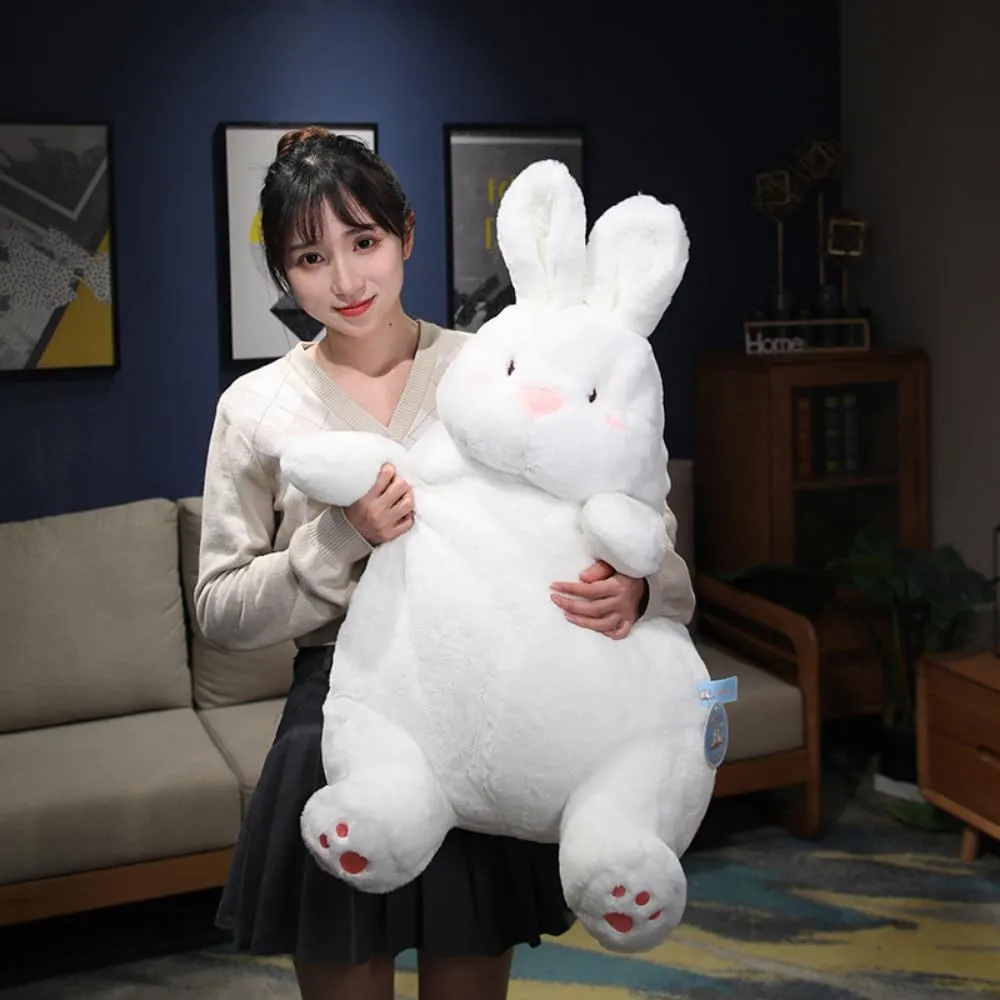 Soft Plush Bunny Stuffed Animals,Bunny Plushie Pillow,Cute Rabbit Plush Toys (White, 18 inch / 1 LB)