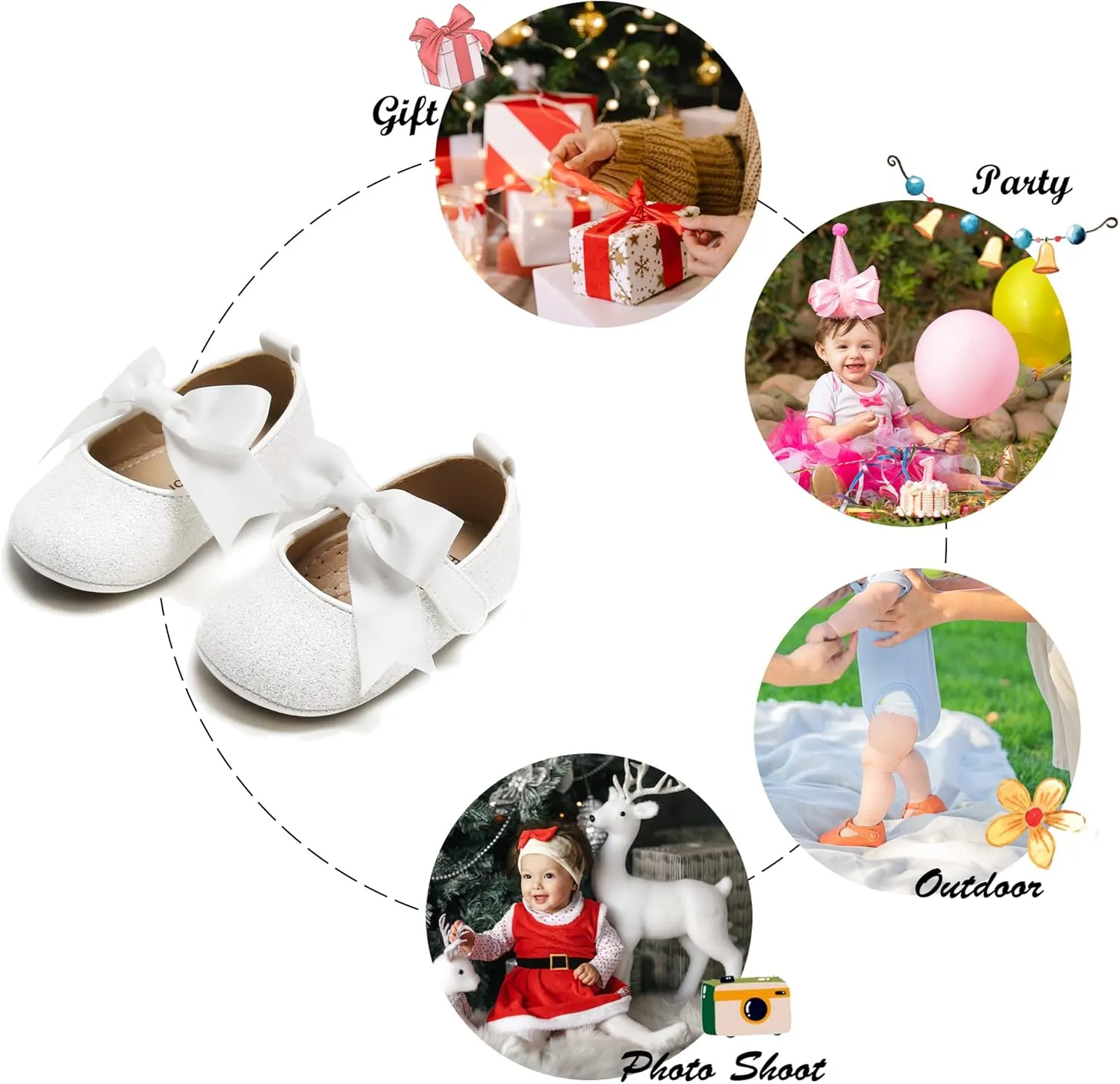 Soft Sole Baby Shoes - Infant Baby Walking Shoes Moccasins Rubber Sole Crib Shoes