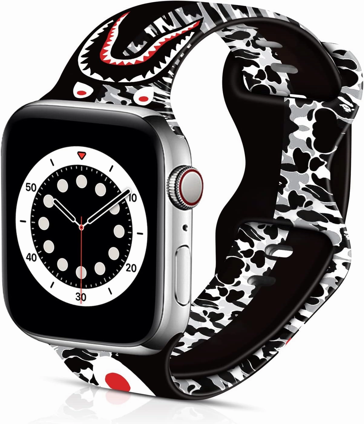 Soft Silicone Pattern Printed Bands Compatible with Apple Watch Band 38mm 40mm /42mm 44mm Men Women Sport Replacement Wrist Strap for iWatch Series 6 5 4 3 2 1 SE