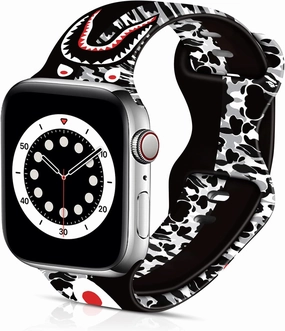 Soft Silicone Pattern Printed Bands Compatible with Apple Watch Band 38mm 40mm /42mm 44mm Men Women Sport Replacement Wrist Strap for iWatch Series 6 5 4 3 2 1 SE