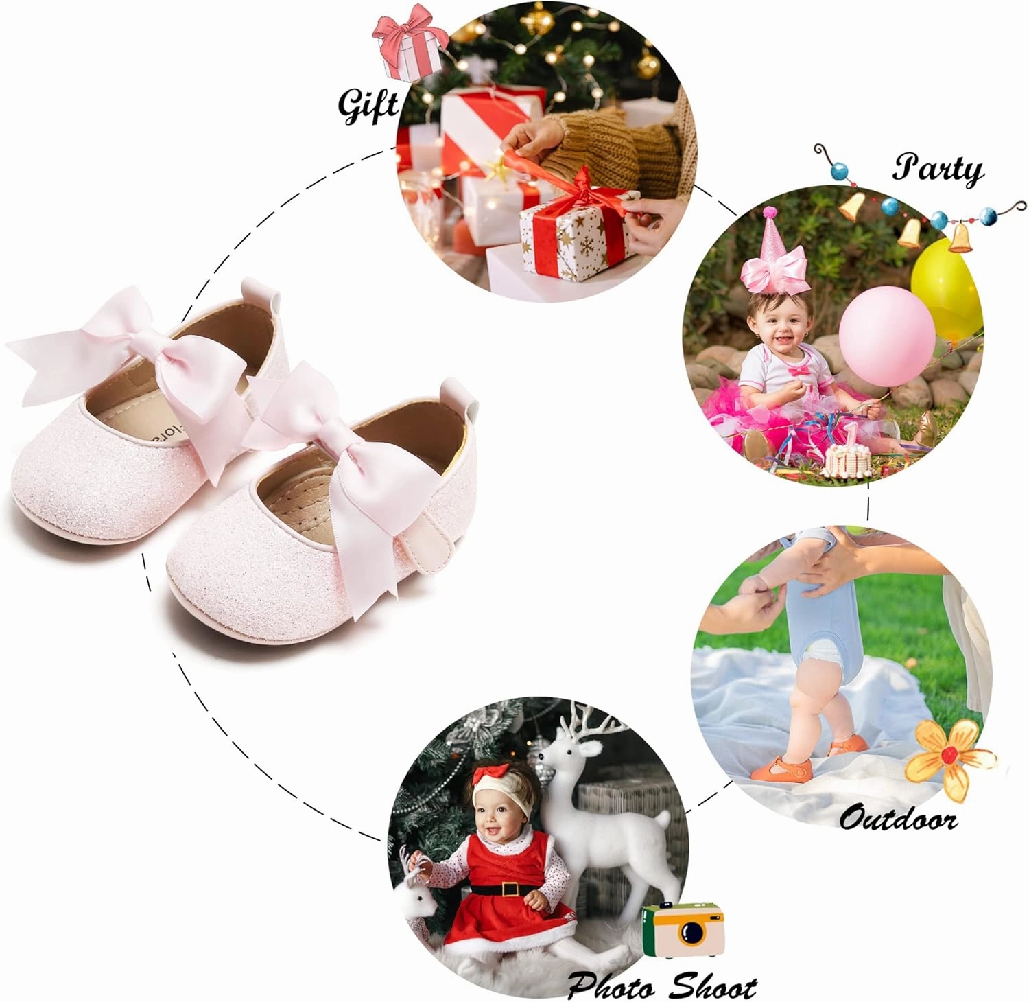 Soft Sole Baby Shoes - Infant Baby Walking Shoes Moccasins Rubber Sole Crib Shoes