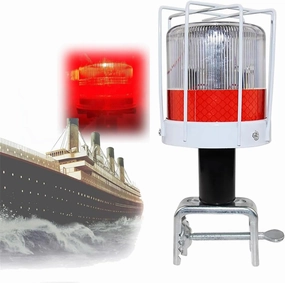 Solar Nautical Boat Navigation Lights, LED Signal Lamp with Protective Net, 300m Visual Distance, Waterproof Marine Lights for Speed Boat Pontoon Yacht Power Boat and Small Boat