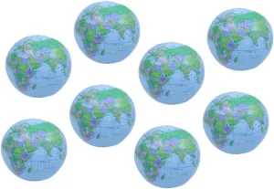 Sosoport 8pcs Inflatable Beach Balls Globe Shaped Pool for Play Lightweight and Easy to Deflate for Summer Fun and Educational Use