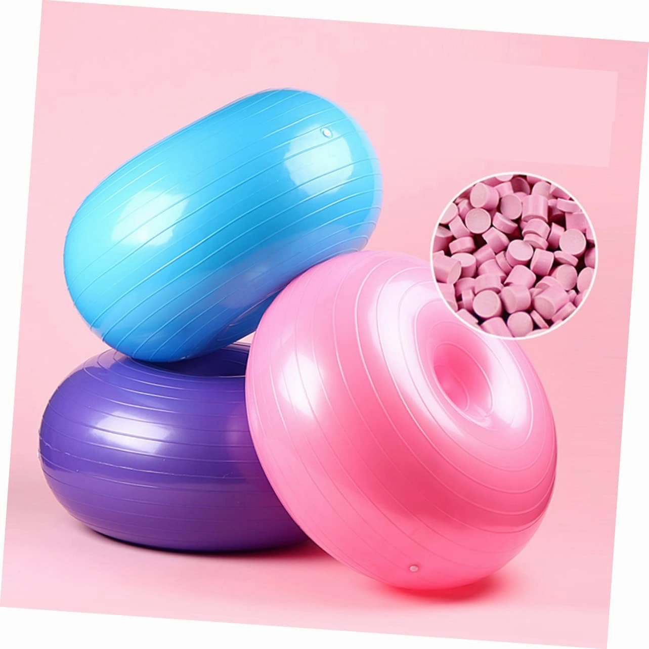 Sosoport Mini Donuts Exercise Yoga Equipment Home Exercise Balls Anti Burst Yoga Stability Exercise Donut Balance Chair Fitness Ball Explosion-Proof Ball Balance Ball PVC Ball Sports Tool
