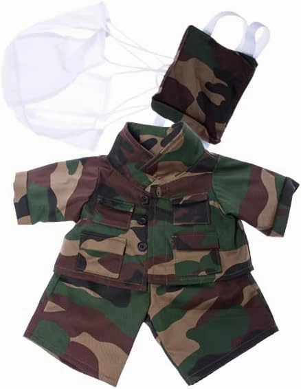 Special Forces Camouflage Outfit for 14–18 Inch Plush Toys – Military Soldier Uniform Clothes for Stuffed Animals, Teddy Bears, Dolls – Army Dress-Up Costume for Kids, Play & Collectors