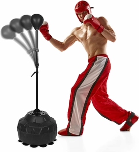Speed Bar with Thick Base, Reflex Bag Free Standing Boxing Bag with Adjustable Height & Reinforced Spring Strong Durable Relief Stress Ball for Boxer Fitness Person