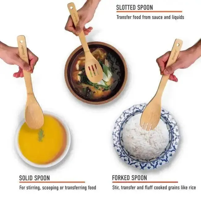 Spice Up Your Kitchen with Durable Bamboo Utensil Set