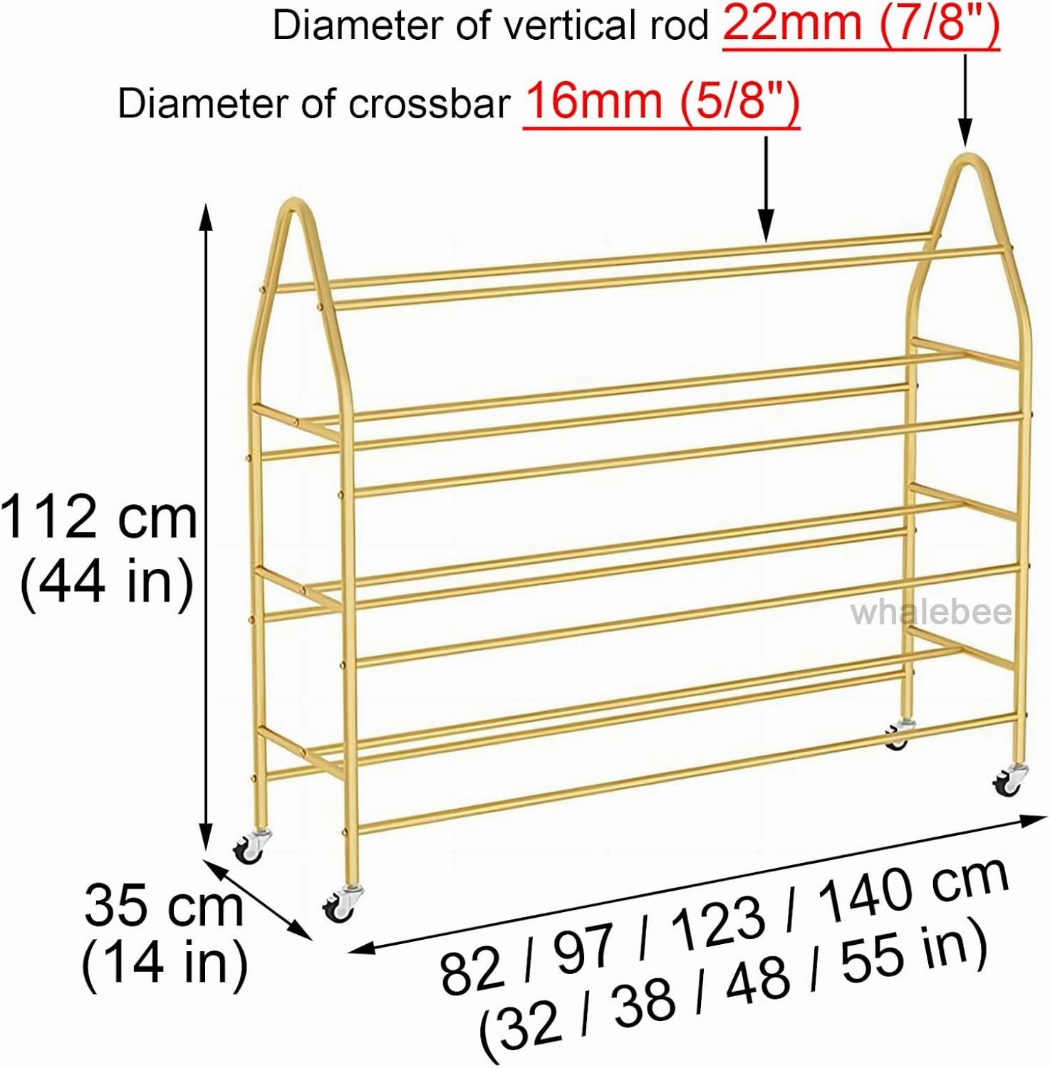 Sports Equipment Storage 4 Tier Rolling Basketball Cart with Lockable Wheels, Indoor Outdoor Sports Rack Ball Storage for Basketballs Footballs Volleyball (Black L 97cm(3