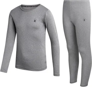 Spyder Kids Thermal Underwear Set - 2 Piece Brushed Back Fleece Lined Long Johns Base Layer Set for Boys and Girls (4-18)