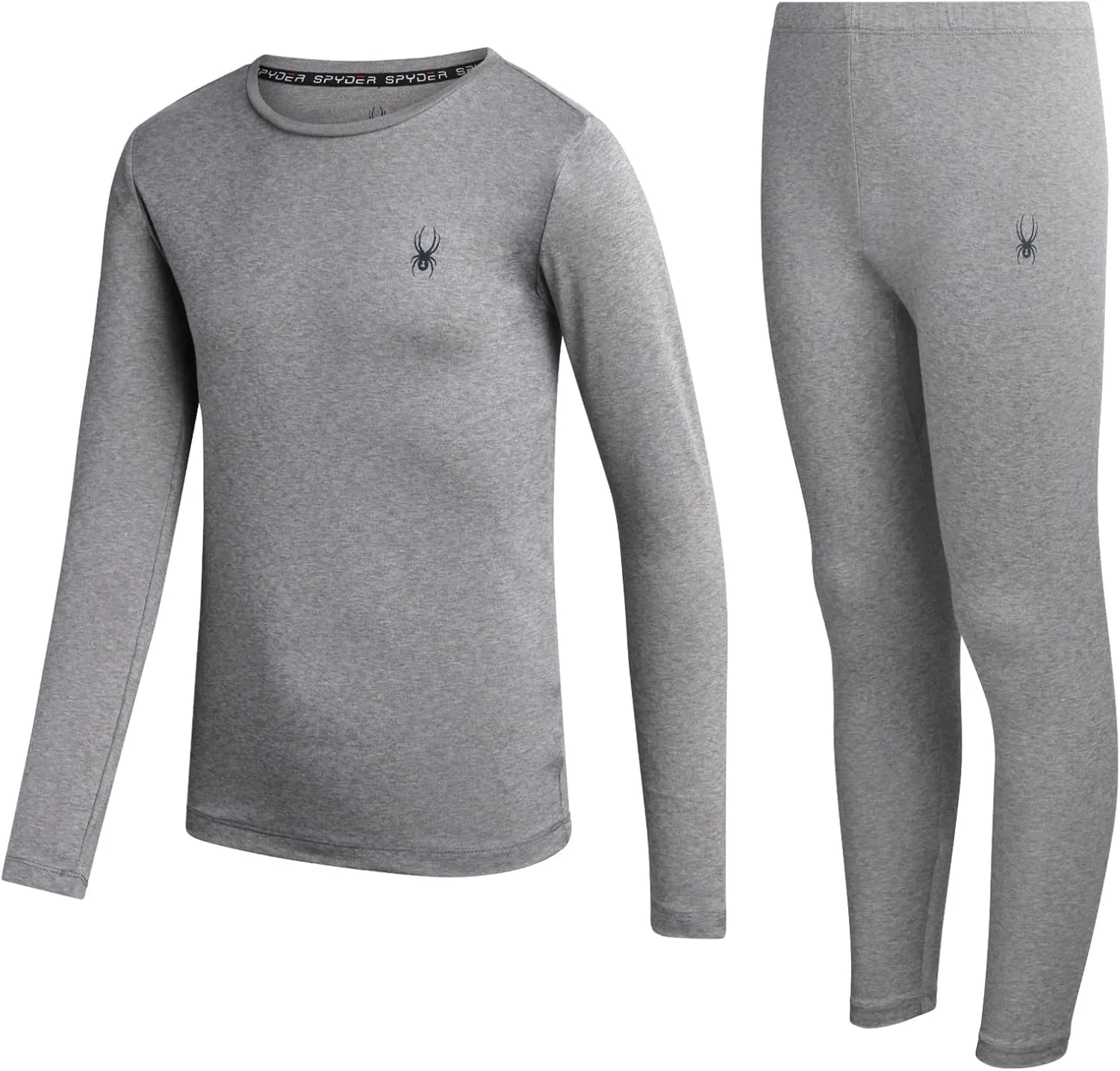 Spyder Kids Thermal Underwear Set - 2 Piece Brushed Back Fleece Lined Long Johns Base Layer Set for Boys and Girls (4-18)