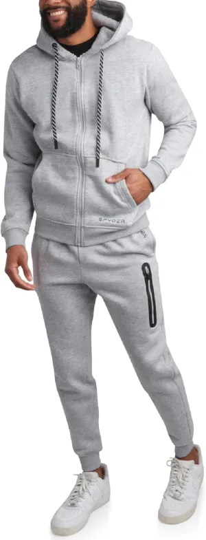 Spyder Mens Track Suit Set - 2 Piece Men's Activewear Fleece Zip Up Hoodie and Jogger Sweatpants, Sweatsuits for Men (S-XXL)