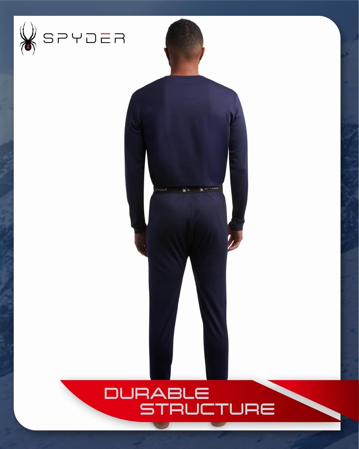 Spyder Men's Thermal Underwear Set - 2 Piece Brushed Back Fleece Lined Long Johns Base Layer Set for Men (Sizes: S-XL)