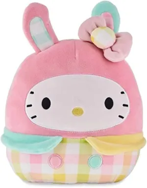Squishmallows Official Kellytoy Sanrio Squad Squishy Stuffed Plush Toy Animal (Hello Kitty (Plaid Bunny), 8 Inch)