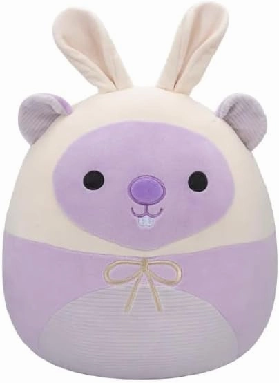 Squishmallows Original 8- Inch Javari The Groundhog with Bunny Ears Bow Ultra Soft, Great for Kids, Girls, Boys - Official Jazwares Plush