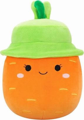 Squishmallows SQER01214 - Caroleena the Carrot with Fishing Hat 19 cm Official Jazwares Plush Super Soft Cuddly Toy