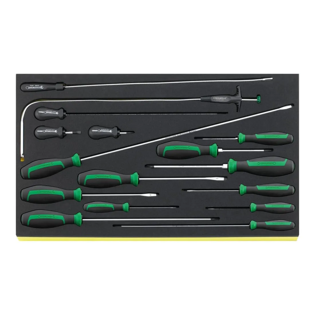 Stahlwille 96832098 DRALL  16-Piece Screwdriver Set with Phillips, Short, Slotted, Flexible Magnets, and Claw Lifter, Made in Germany