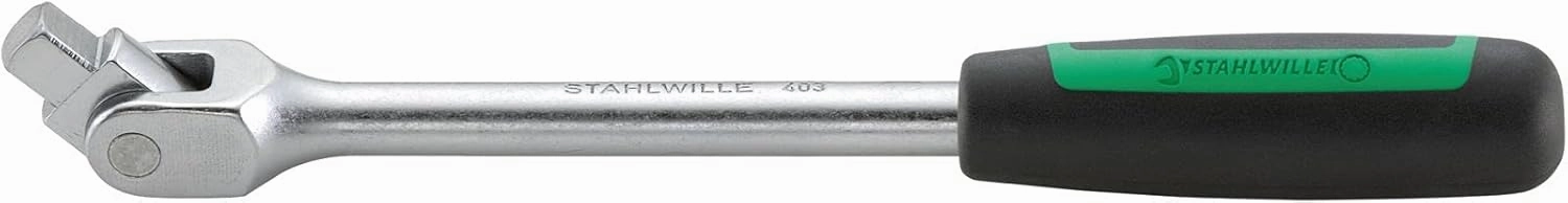 Stahlwille 11061010 Flexible Handle - 1/4" Square Drive, 154.55 mm Length, Hinged for Easy Access, 2-Component Handle with Enhanced Grip - Made in Germany