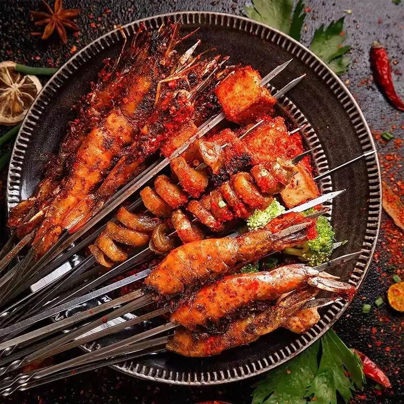 Stainless Steel Barbecue Skewer 10pc with Storage Tube