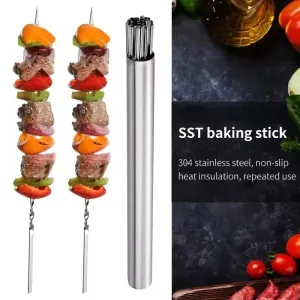 Stainless Steel Barbecue Skewer 10pc with Storage Tube
