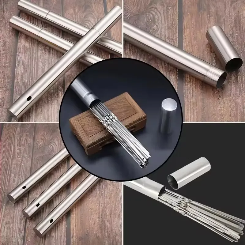 Stainless Steel Barbecue Skewer 10pc with Storage Tube