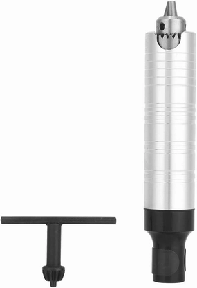 Stainless Steel Handpiece Chuck 0.3-4mm Flexible Shaft Handle Rotary Grinder Handle Tool with Good Heat Dissipation