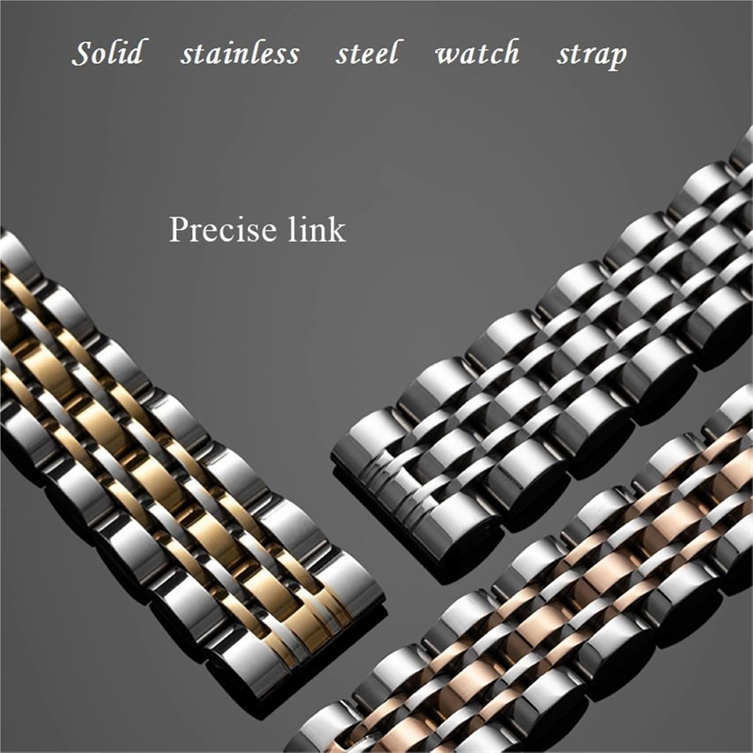 Stainless Steel Metal Watch Band 20mm Universal Watch Replacement Parts
