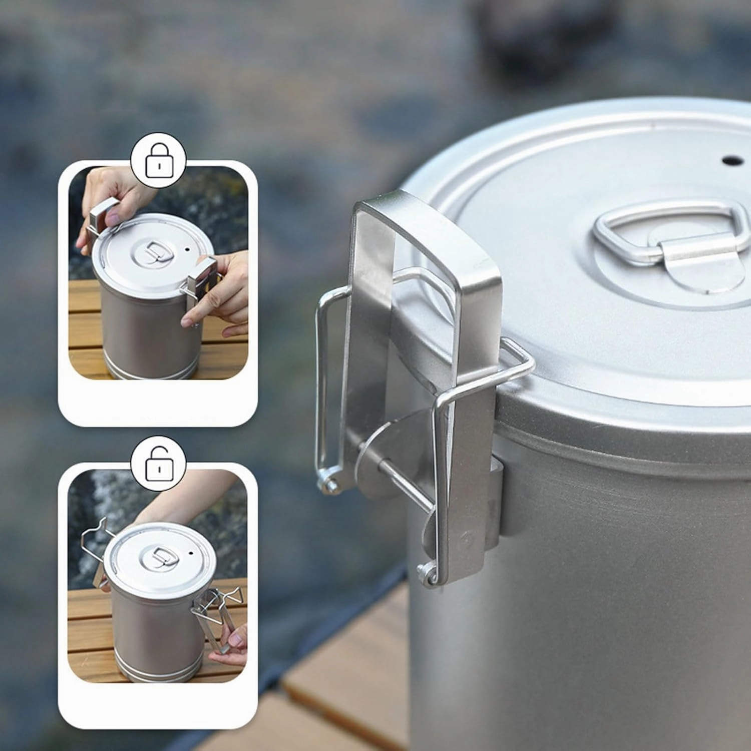 Stainless Steel Pot Food Grade Camping Pot with Steaming Function Lightweight and Durable for Outdoor Cooking Cooking Utensils Set Stainless Steel (Silver, 20.5x13cm)