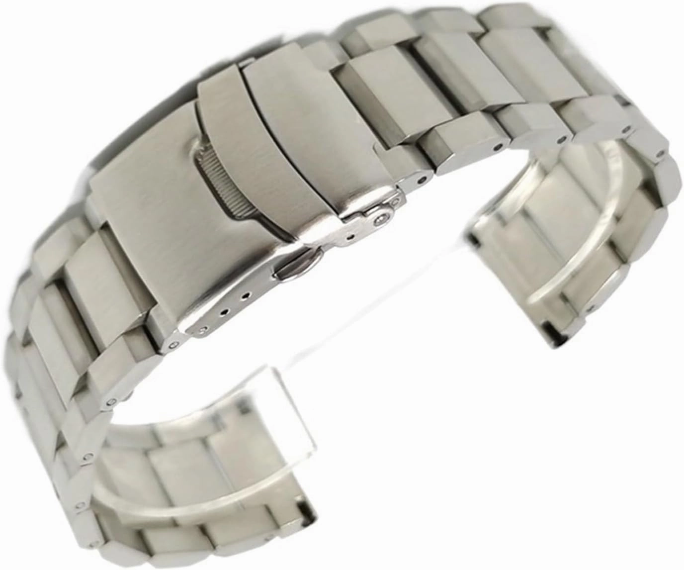 Stainless Steel Strap Chain Bracelet Style 18mm 20mm 22mm 24mm Silver Rose Gold Black Same Metal Strap
