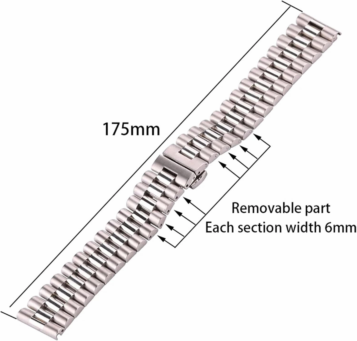Stainless Steel Watch Band 16mm 18mm 20mm 21mm 22mm Bracelet Women Men Silver Pure Metal Smart Watch Quartz Watch Strap Accessories