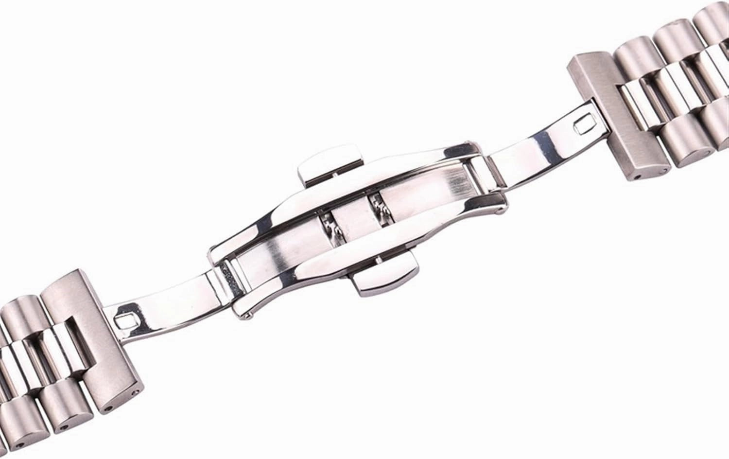 Stainless Steel Watch Band 16mm 18mm 20mm 21mm 22mm Bracelet Women Men Silver Pure Metal Smart Watch Quartz Watch Strap Accessories