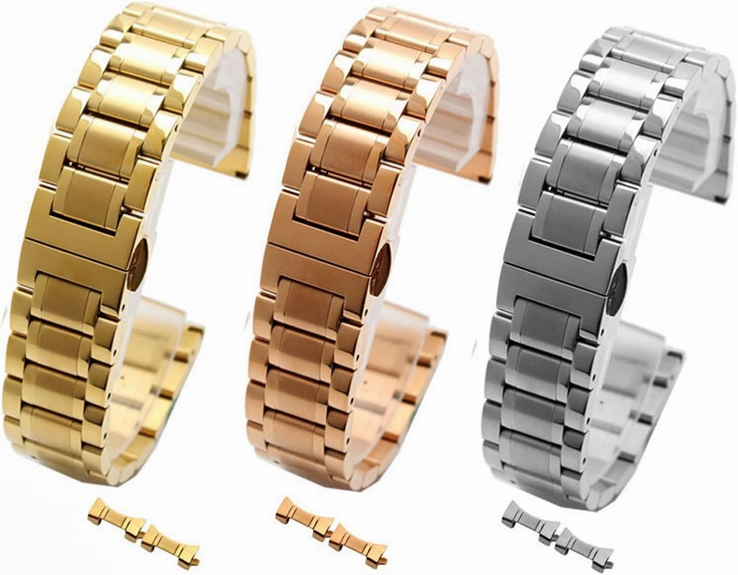 Stainless Steel Watch Band Universal Metal Replacement Wristband Men Women Bracelet Suitable for Smart Watch Quartz Watch