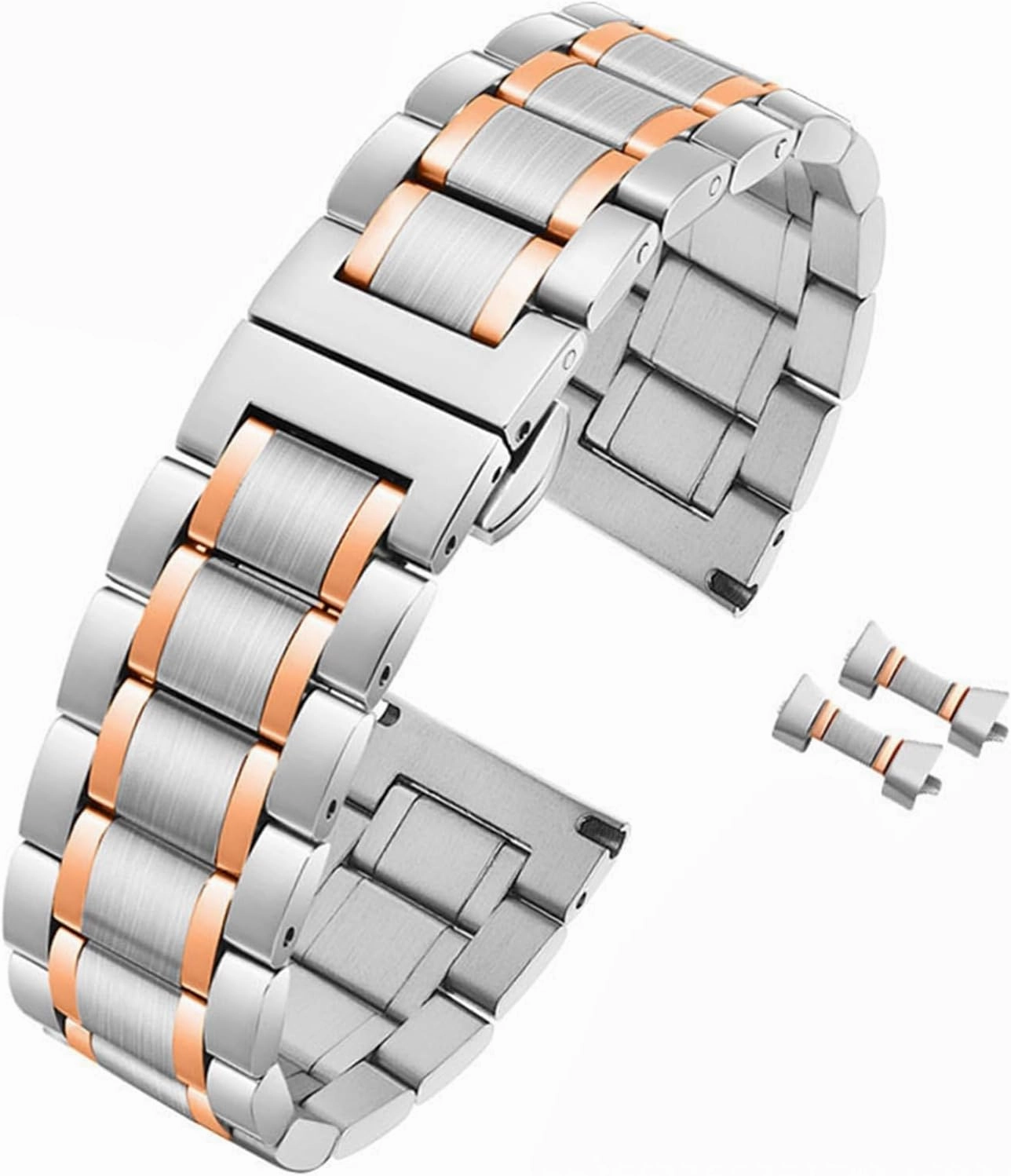 Stainless Steel Watch Band Universal Metal Replacement Wristband Men Women Bracelet Suitable for Smart Watch Quartz Watch