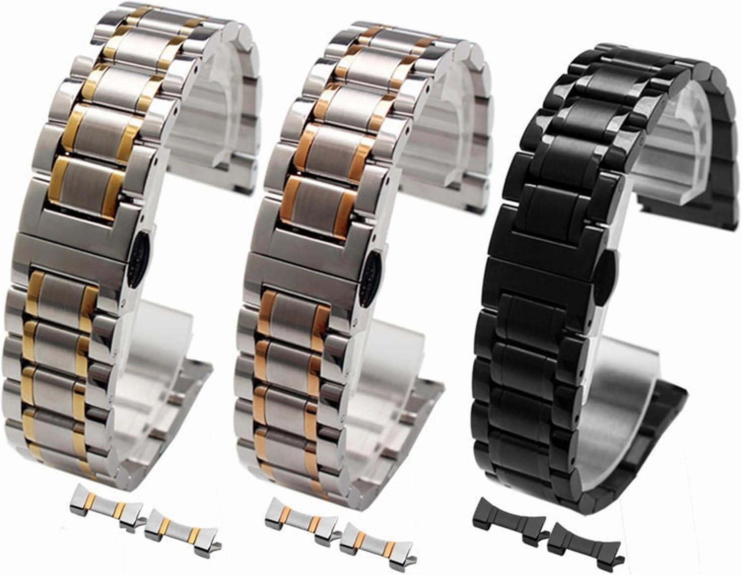 Stainless Steel Watch Band Universal Metal Replacement Wristband Men Women Bracelet Suitable for Smart Watch Quartz Watch