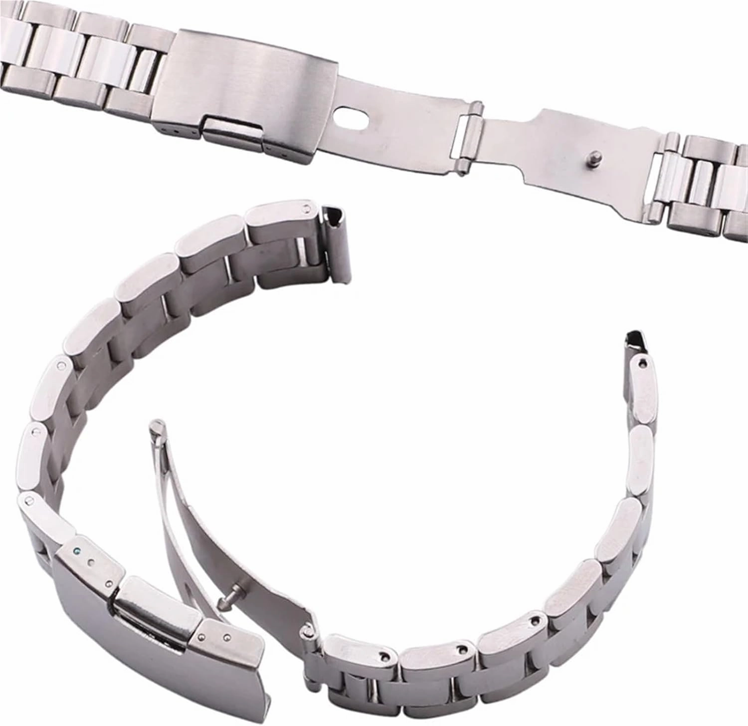 Stainless Steel Watch Band Women Men Metal Straight End Bracelet Wrist Watches Replacement Strap