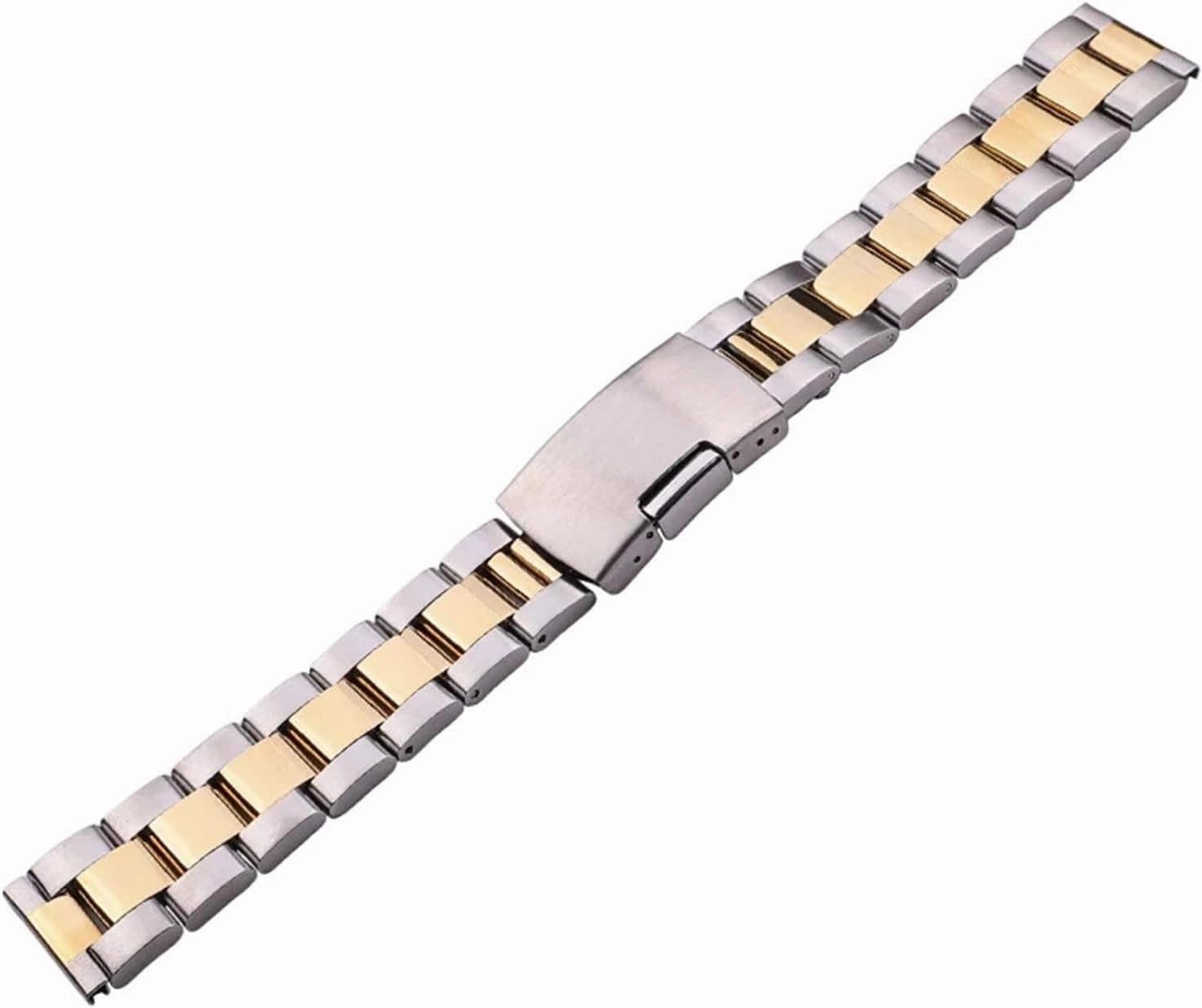 Stainless Steel Watch Band Women Men Metal Straight End Bracelet Wrist Watches Replacement Strap