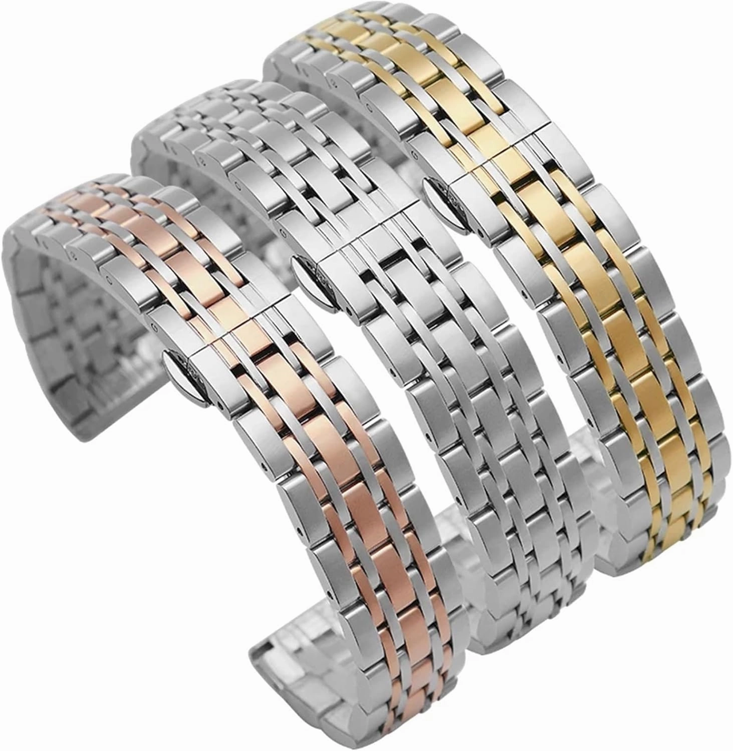 Stainless Steel Watch Strap 12mm 14mm 16mm 18mm 20mm 22mm 24mm Universal Wristband Suitable for Smart Watch Quartz Watch