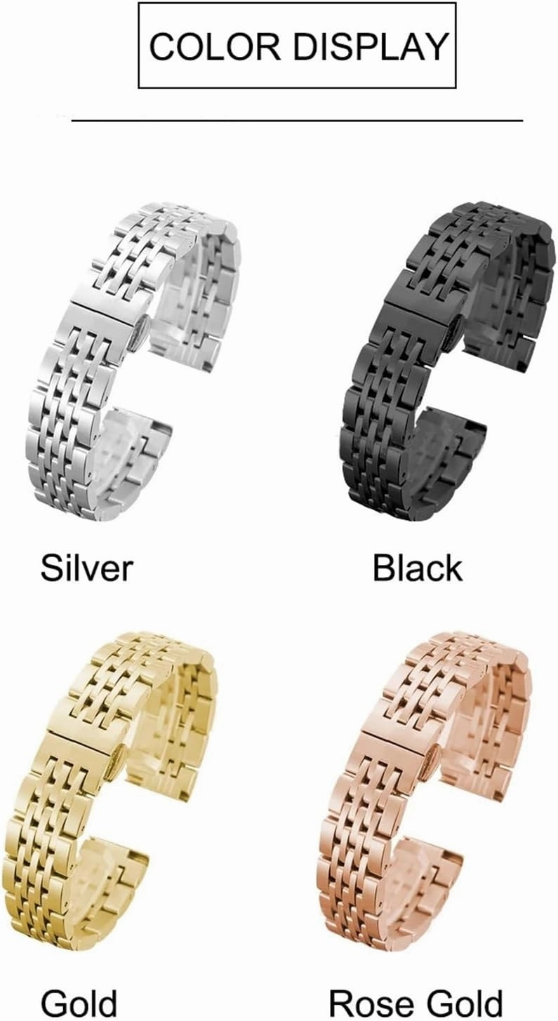 Stainless Steel Watch Strap 18mm 19mm 20mm 21mm 22mm Quick Release Replacement Watchbands Universal Watchband